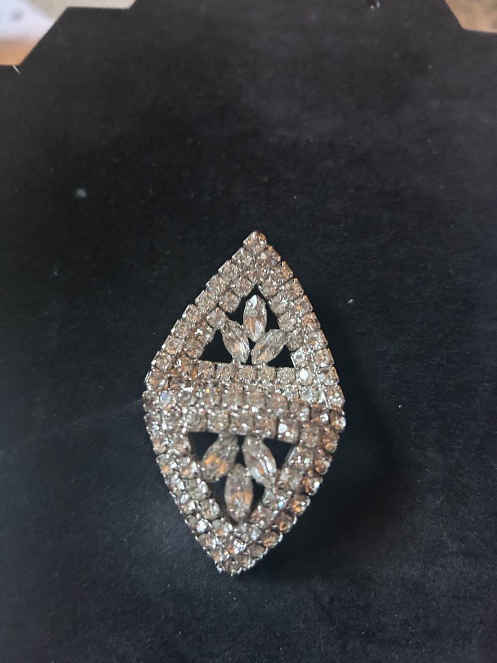 Vintage Art Deco Rhinestone Brooch Pin Bridal